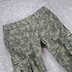Superdry Cargo Trousers Mens 34x32 Green Camo Pants Utility Military Combat